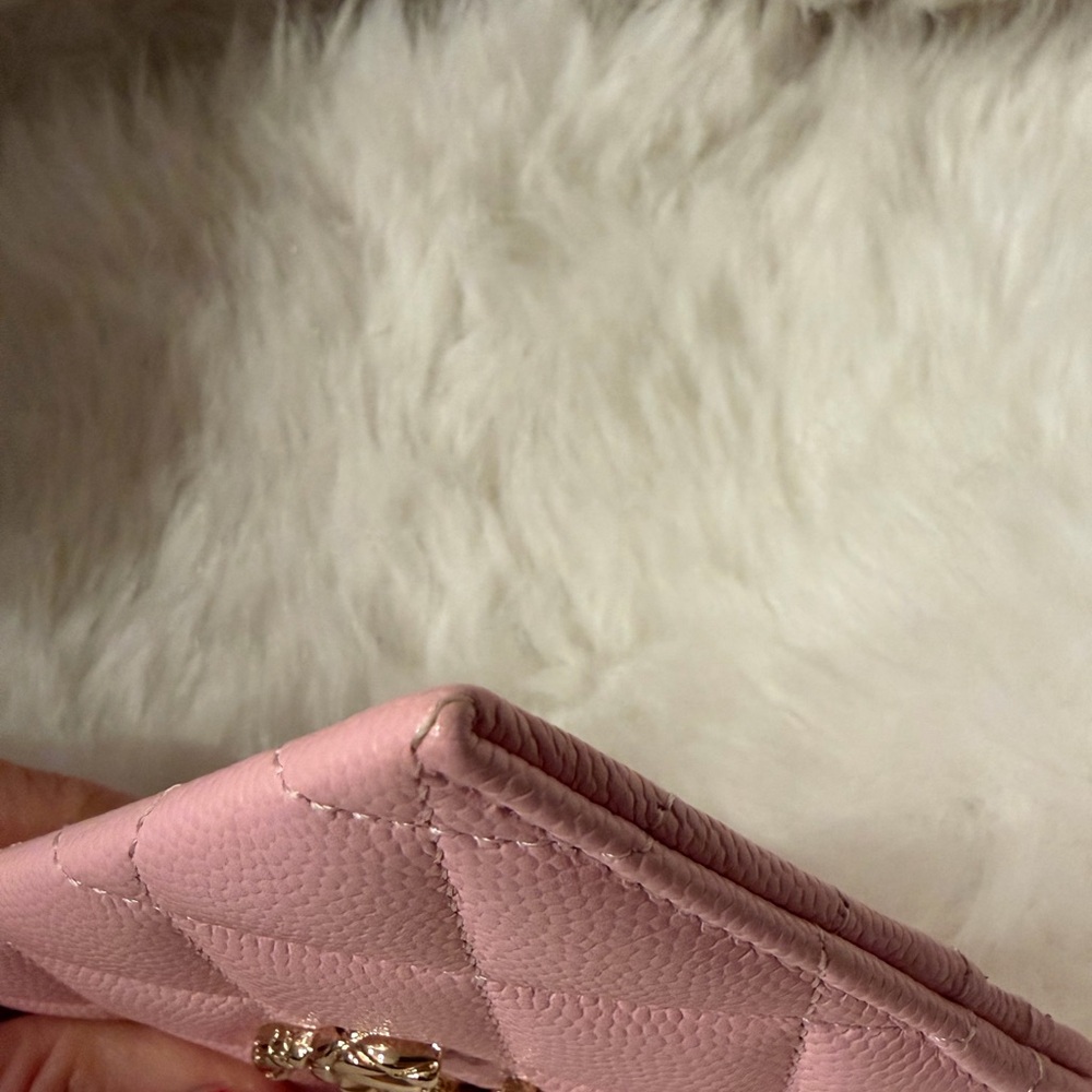 Chanel Pink Quilted Card Holder with Gold Logo - Picture 10 of 10
